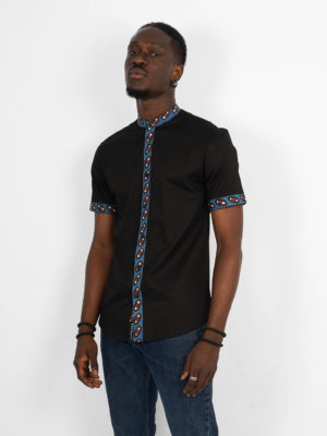 CHEMISE_MAO_NOIRE_MANCHES_COURTES_WAX_CONAKRY_1