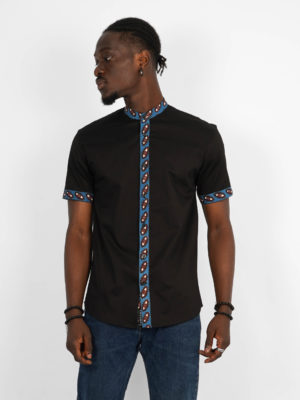 CHEMISE_MAO_NOIRE_MANCHES_COURTES_WAX_CONAKRY_2