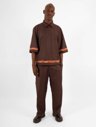 Pantalon droit marron